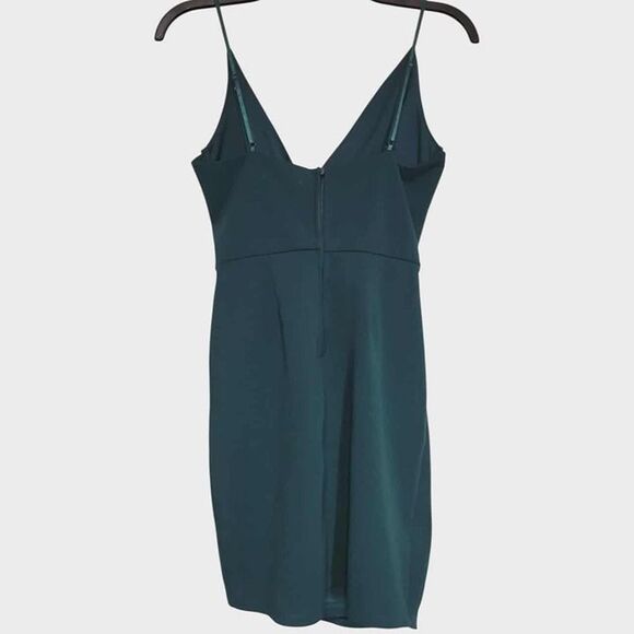 Emerald Green Bodycon Dress with Ruffle Love, Nickie Low Size 5 - Picture 3 of 4